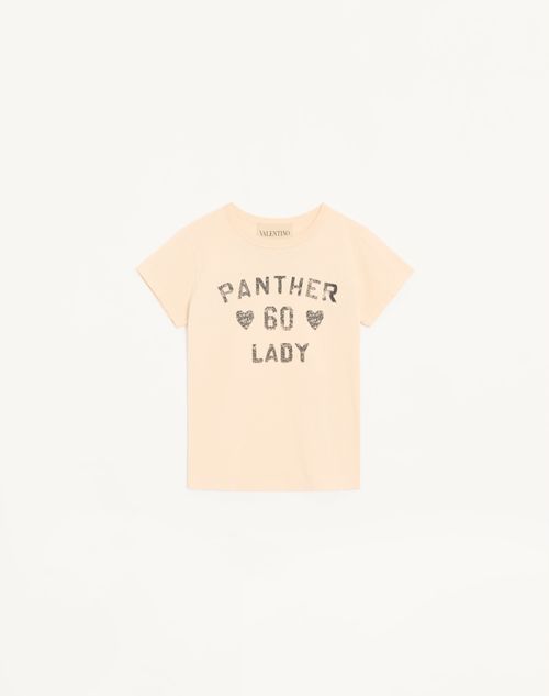 Valentino - Printed Cotton T-shirt - Birch/black - Woman - T-shirts And Sweatshirts