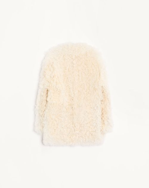 Valentino - Shearling Peacoat - Ivory - Woman - Coats And Outerwear