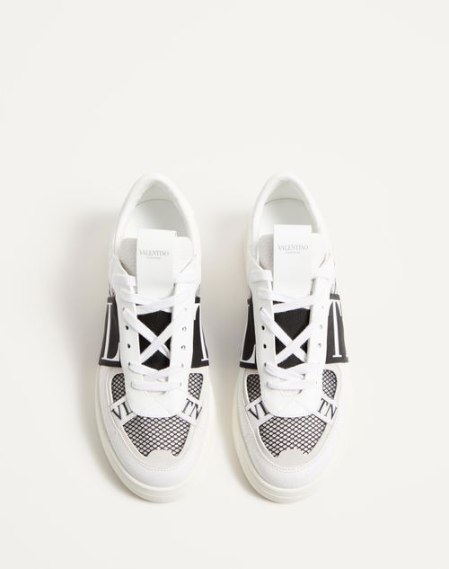 Vl7n Low-top Sneakers In Calfskin And Mesh Fabric With Bands