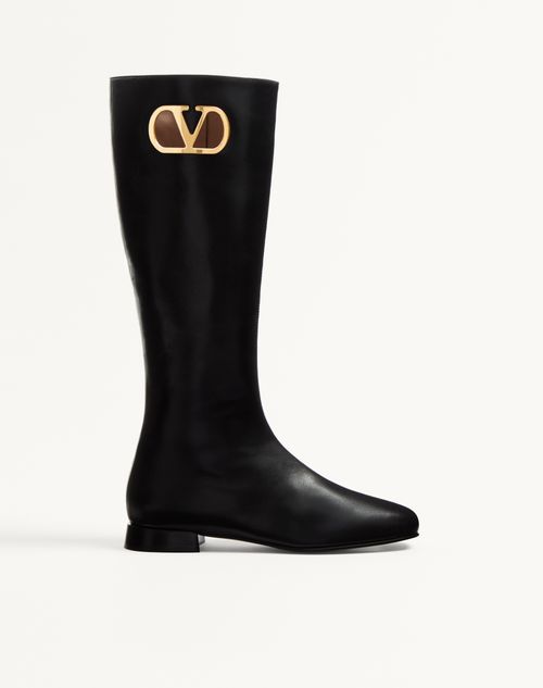 Valentino Garavani - Vlogo Signature Kidskin Boot 20mm - Black - Woman - Boots