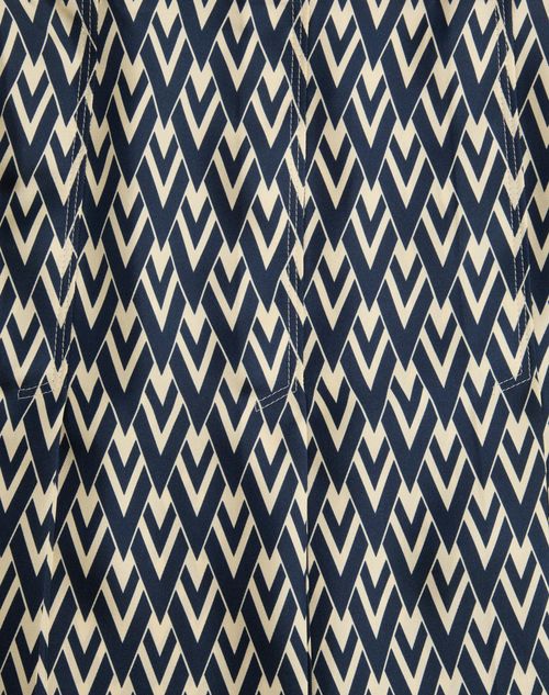 Valentino - Pleated Skirt In Twill Toute La V - Night/cream - Woman - Skirts