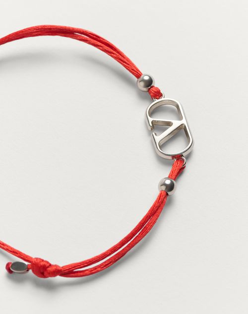 Valentino Garavani - Pulsera Vlogo Signature De Algodón - Rojo - Hombre - Joyas