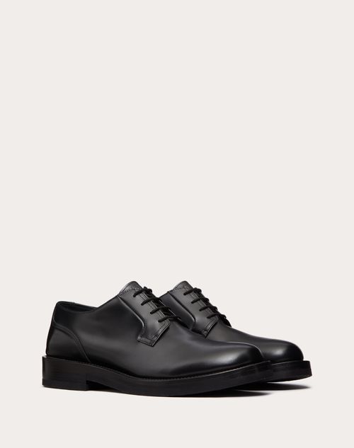 Valentino Garavani - Rockstud Essential Calf Leather Derby - Black - Man - Fashion Formal - M Shoes