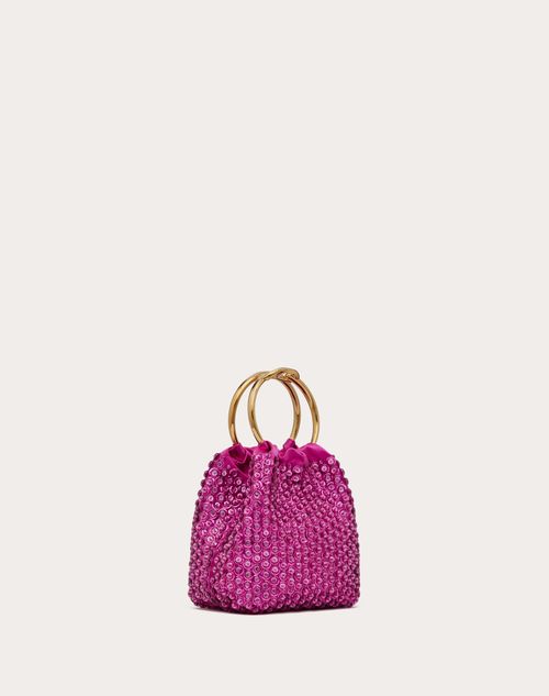 Valentino Garavani - Small Carry Secrets Embroidered Bucket Bag - Fuchsia/pink Pp - Woman - Woman Bags & Accessories Sale