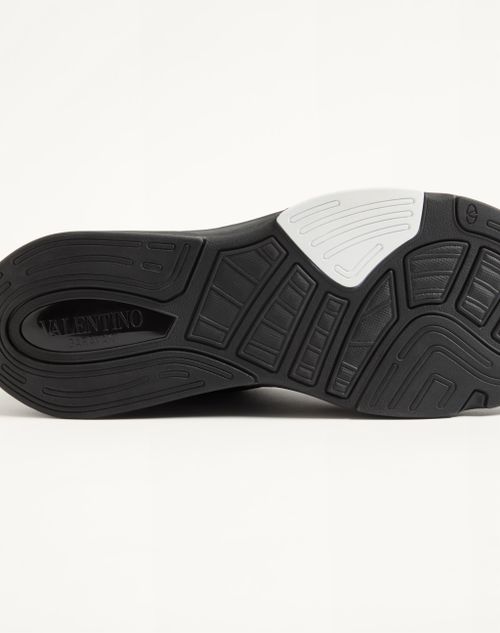 Valentino Garavani - Demivee Trainer In Mesh Fabric With Suede Inserts - Black/gray - Man - Sneakers