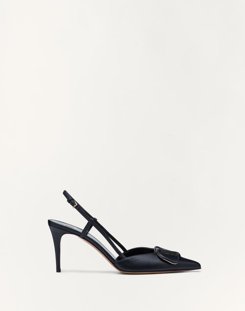 Valentino Garavani - Vlogo Signature Calfskin Slingback Pump 80 Mm / 3.15 In. - Black - Woman - Shoes