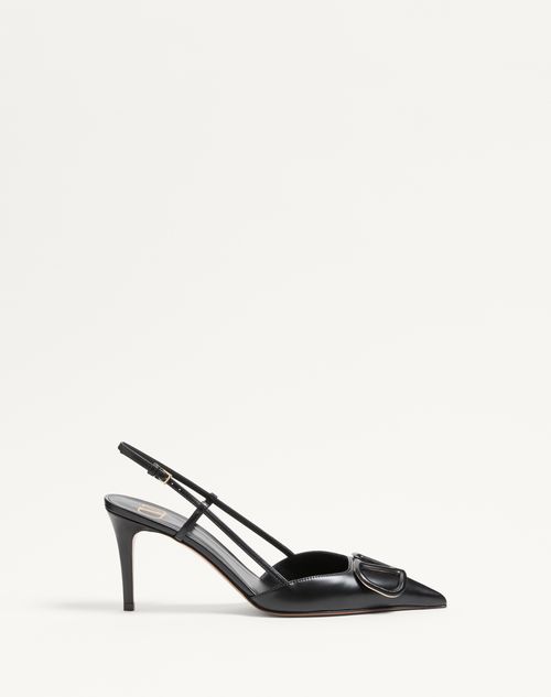 Valentino Garavani - Vlogo Signature Calfskin Slingback Pump 80 Mm / 3.15 In. - Black - Woman - Pumps