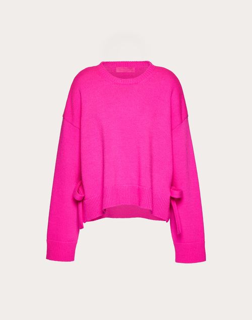 Valentino - Wool Sweater With Bow Detail - Pink Pp - Woman - Knitwear