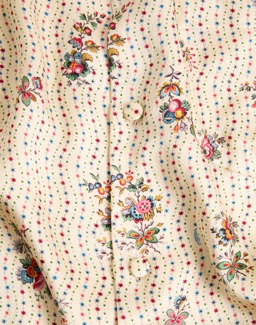 Valentino - Camisa De Bowling Valentino De Seda Con Estampado Papier Floral - Manteca - Hombre - Camisas