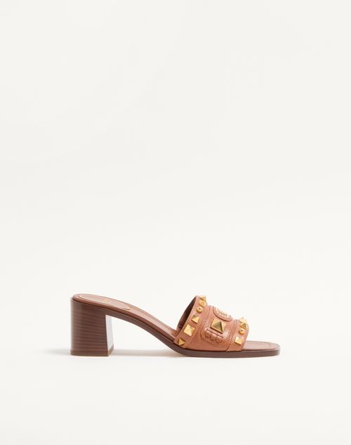 Valentino Garavani - Plaster Caster Slide Sandal In Buffalo 60mm - Tobacco - Woman - Sandals