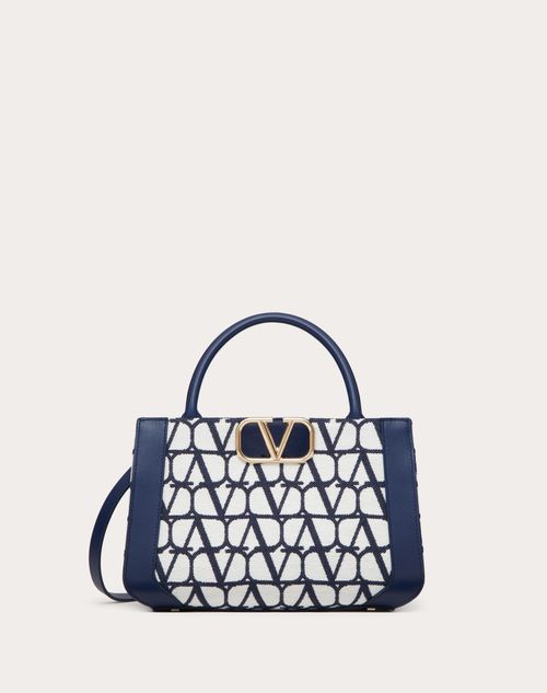 V Logo Signature Small Leather Bucket Bag in Black - Valentino