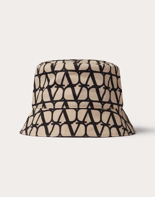 Valentino Garavani Toile Iconographe Nylon Bucket Hat Man Beige/Black 57
