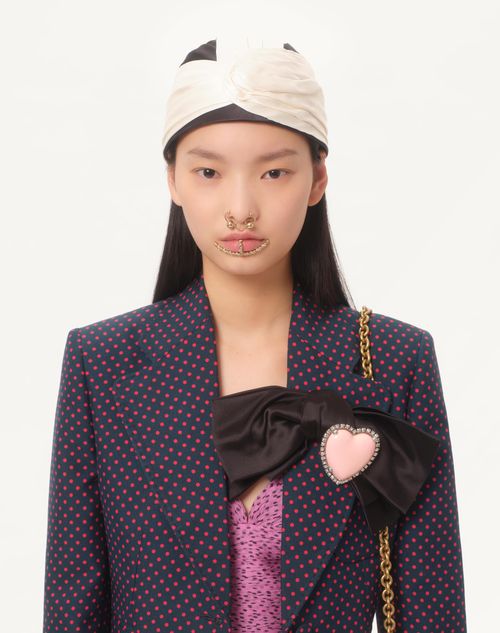 Valentino - Chiffon Top With Plusdepois Print - Absolute Rose/black - Woman - Shirts And Tops