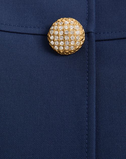 Valentino - Caban In Double Compact Driill - Blue - Woman - Jackets And Blazers