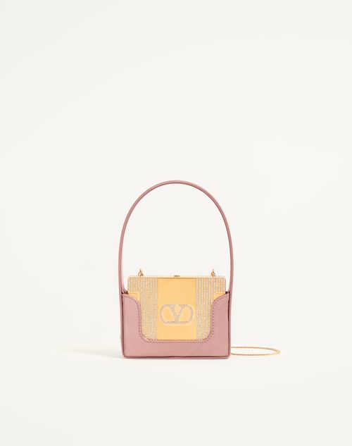 Valentino Garavani - Minaudière Valentino Garavani Minaumorphe De Metal Con Cristales De Swarovski® Y Estuche De Satén - Latón/rosa - Mujer - Bolso De Mano