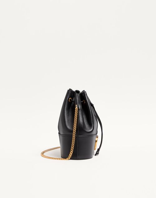 Valentino Garavani - Mini Vlogo Signature Bucket Bag In Nappa Leather - Black - Woman - Shoulder Bags