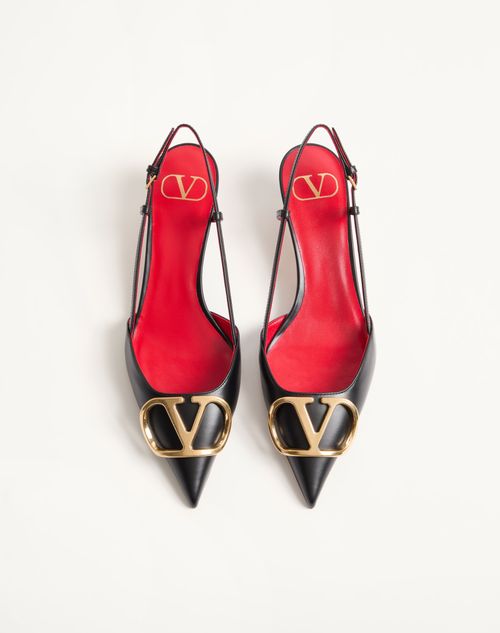 Valentino Garavani - Slingback-pumps Vlogo Signature Aus Kalbsleder Mit 40 Mm-absatz - Schwarz - Frau - Pumps Und Slingbacks