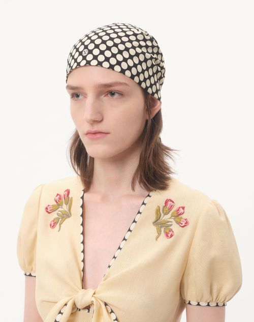 Valentino Garavani - Escape Headband In Cotton And Silk - Black/white - Woman - Hats And Gloves