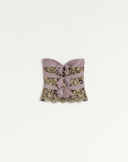 Valentino - Chiffon Top - Grey/mauve/gold - Woman - Shirts And Tops