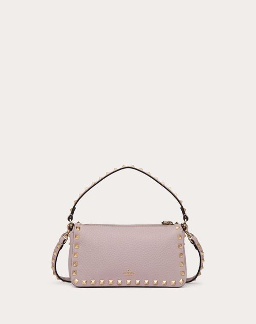 Kleine Crossbody Bag Rockstud Aus Gekörntem Kalbsleder für Frau in Light  Ivory