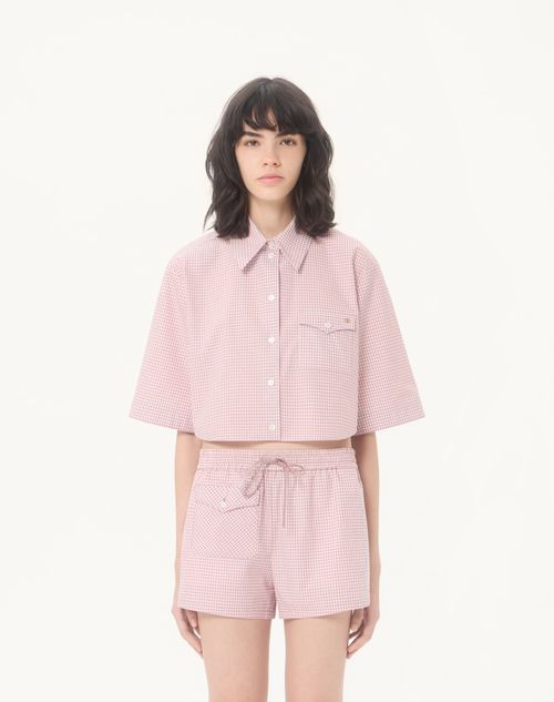Valentino - Shirt With Checked Pattern - Pink/ivory - Woman - Shirts And Tops