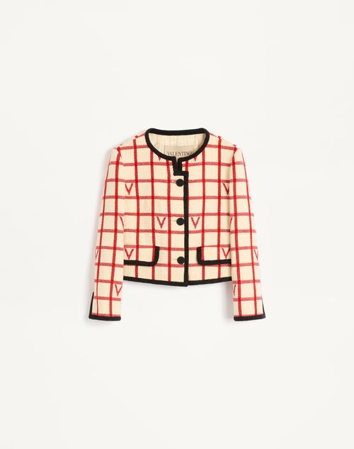 美品 VALENTINO ヴァレンティノ ノーカラージャケット シルク混