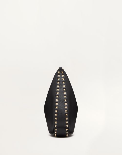 Rockstud Hobo Bag In Grainy Calfskin for Woman in Saddle