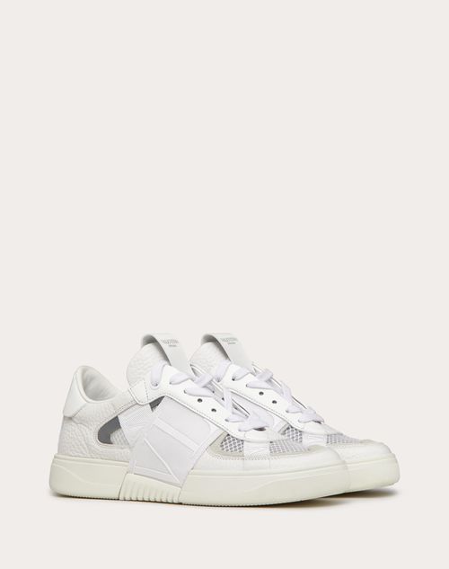 Valentino Garavani - Low-top Calfskin And Mesh Vl7n Sneaker With Bands - White/ice - Woman - Sneakers