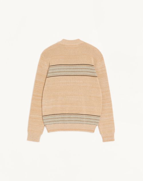 Valentino - Valentino Wool And Cotton Sweater With Valentino Horse Patch - Multicolor - Man - Knitwear