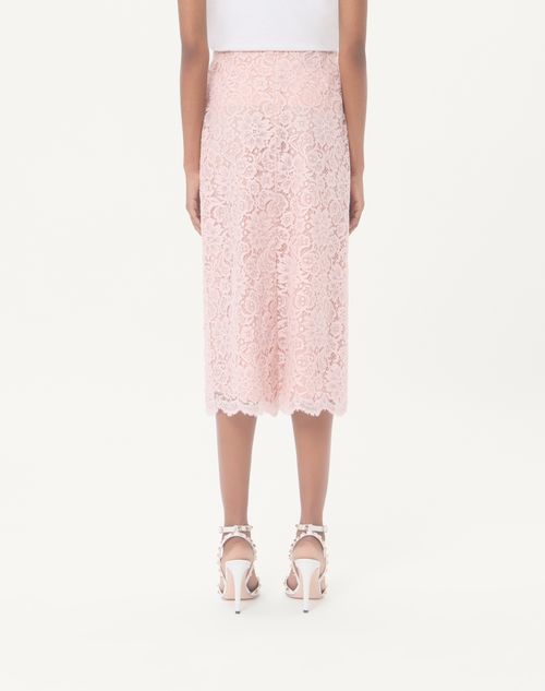 Valentino - Lace Midi Skirt - Pink - Woman - Skirts