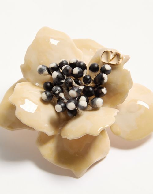 Valentino Garavani - フルール ルミネーズ イヤリング メタル X エナメル X ファブリック - ゴールド - ウィメンズ - ファッション ジュエリー