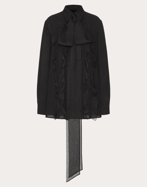 Valentino - Georgette Blouse - Black - Woman - Shirts And Tops