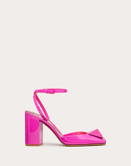 Valentino Garavani - Zapato One Stud De Charol Con Tachuela A Juego Y Tacón De 90 mm - Pink Pp - Mujer - Rebajas Para Mujer