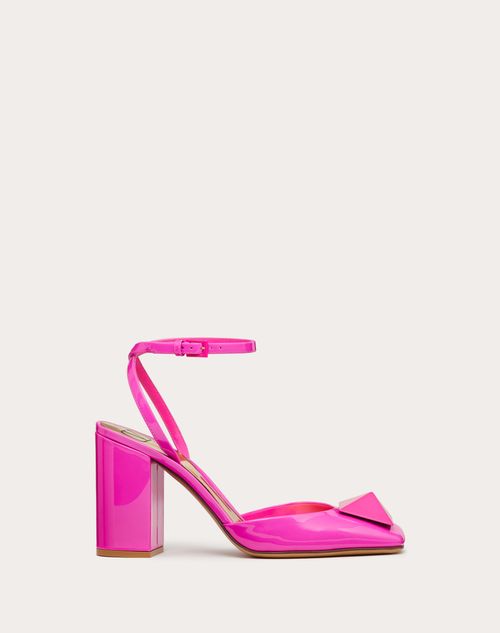 Valentino Garavani - Escarpins One Stud En Cuir Verni Avec Clou Assorti, Talon : 90 mm - Pink Pp - Femme - Soldes Femme