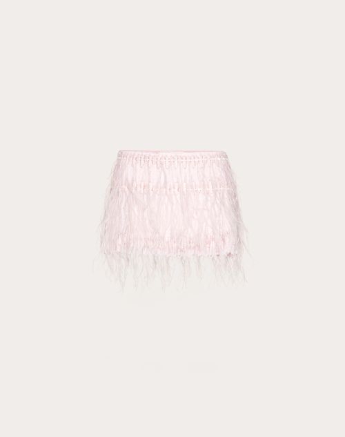 Valentino - Embroidered Organza Mini-skirt - Taffy - Woman - Skirts