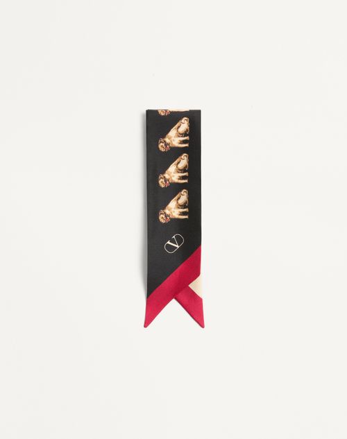 Valentino Garavani - Petit Charles Silk Bandeau Scarf - Black/beige/butter - Woman - Soft Accessories
