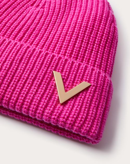 Valentino Garavani - Valentino Cashmere Beanie - Pink Pp - Woman - Woman Bags & Accessories Sale