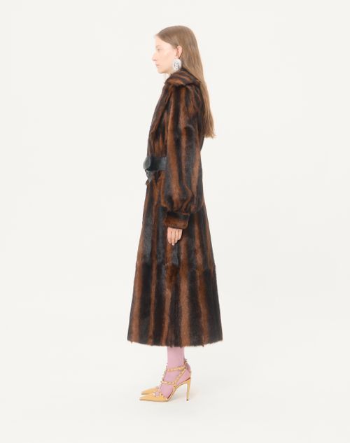 Valentino - Goatskin Coat - Chocolate - Woman - Coats And Outerwear