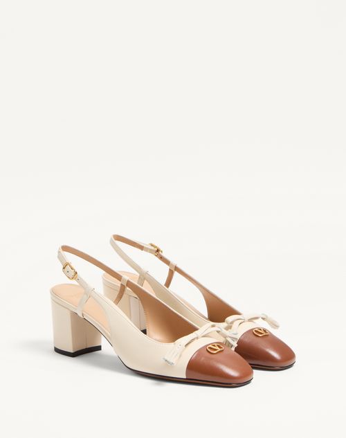 Valentino Garavani - Valet Du Roi Kidskin Slingback Pumps 60mm - Butter/tobacco - Woman - Pumps