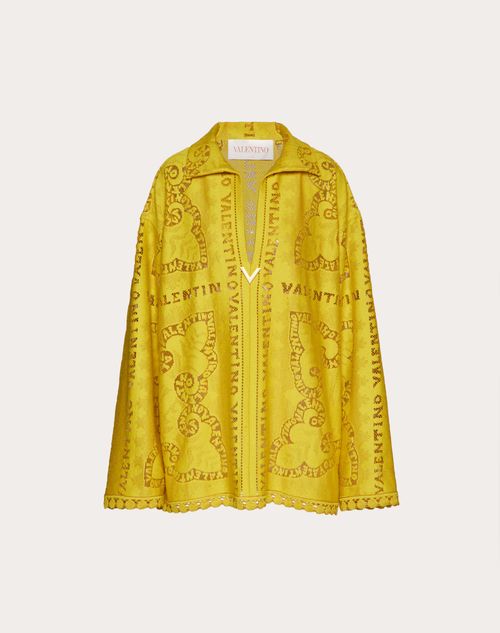 Valentino - Cotton Guipure Lace Caftan Dress - Yellow - Woman - Ready To Wear