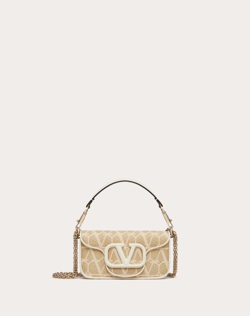 Valentino Garavani - Small Valentino Garavani Locò Toile Iconographe Raffia Shoulder Bag - Natural/ivory - Woman - Bags