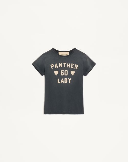 Valentino - T-shirt In Cotone Stampato - Nero/betulla - Donna - T-shirts E Felpe