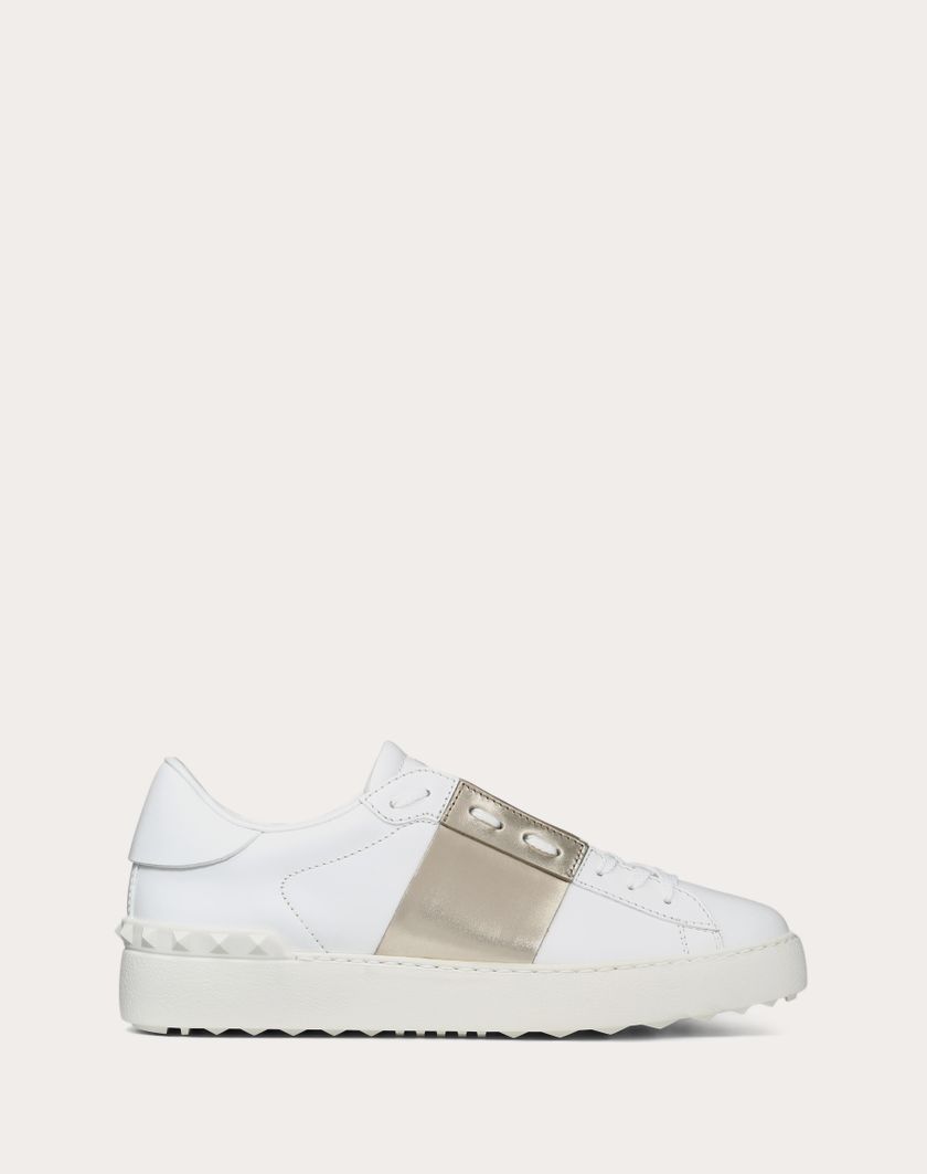 Valentino Handbags Sneaker Open Con Banda Metallizzata per Donna in Bianco/platino | Valentino IT