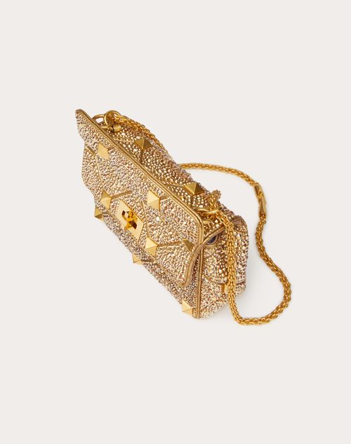 VALENTINO GARAVANI Crystal-embellished Roman Stud Shoulder Bag Fuchsia – DAC