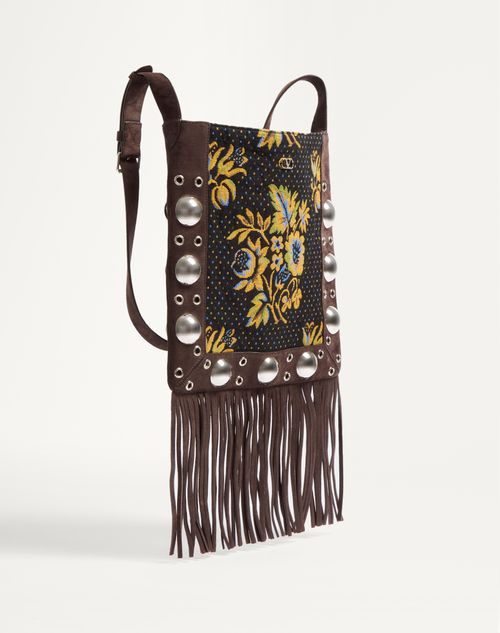 Valentino Garavani - Valentino Garavani Nellcôte Shoulder Bag In Jacquard Fabric With Fringes - Multicolour - Woman - Bags