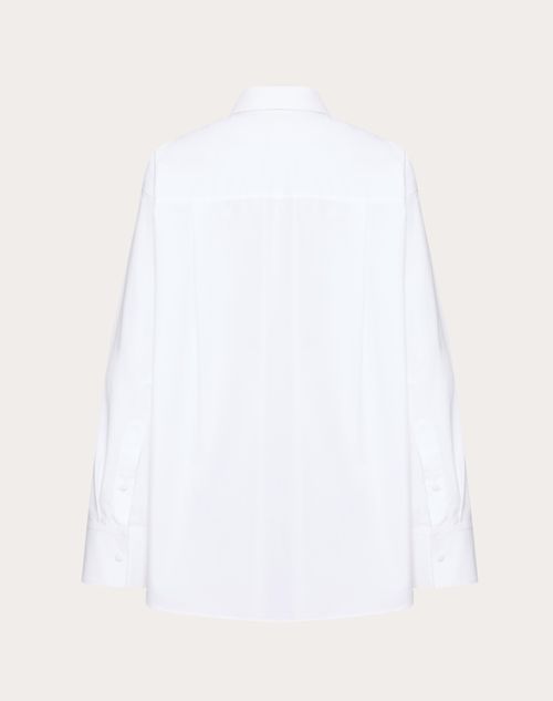 Valentino - Compact Popeline Blouse - White - Woman - Shirts And Tops