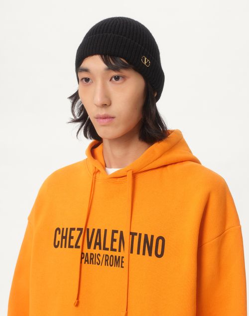 Valentino Garavani - Vlogo Signature Knitted Cashmere Beanie - Black - Man - Hats And Gloves