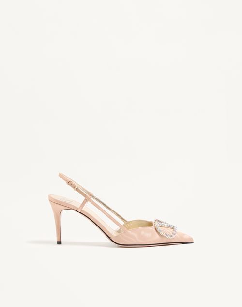 Valentino Garavani - Vlogo Signature Slingback Pumps In Moiré Fabric 80mm - Pink - Woman - Pumps