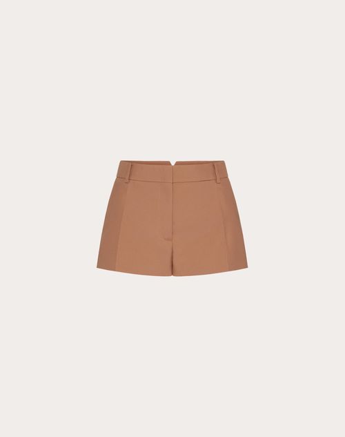 Valentino - Techno Weave Shorts - Light Camel - Woman - Trousers And Shorts