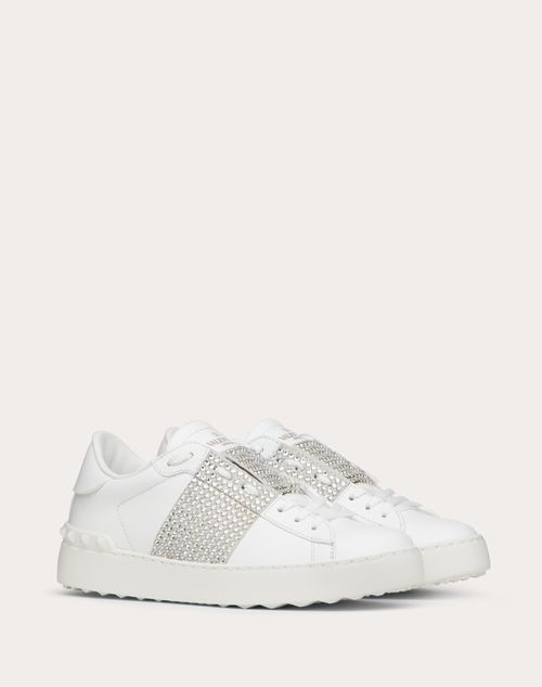 Valentino Garavani - Open Sneaker With Crystals - White/ice - Woman - Open Sneakers - Shoes